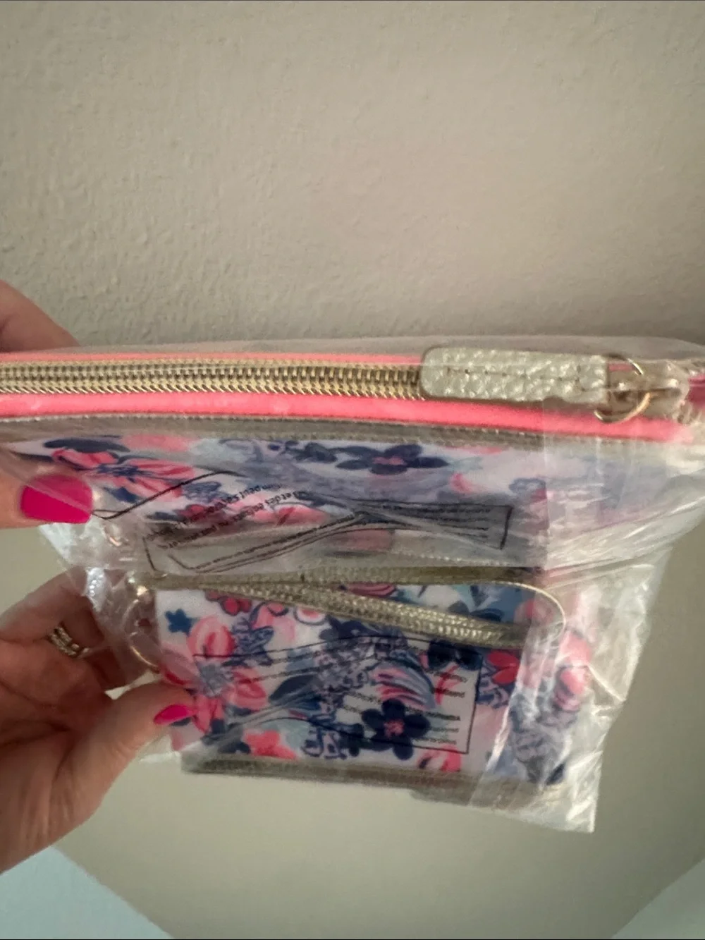 Lilly Pulitzer Multi Floral Zip Wallet with Gold Trim